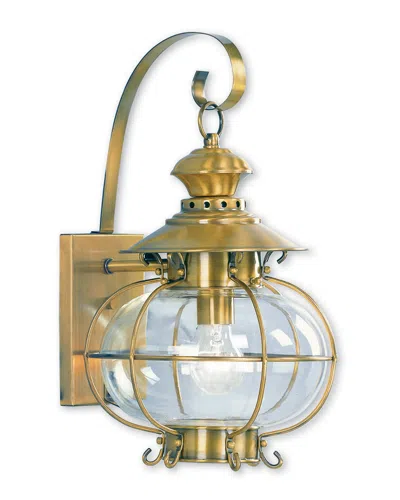 Livex Lighting Livex Harbor 1-light Fb Outdoor Wall Lantern In Gold