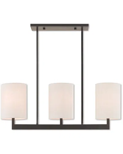Livex Lighting Livex Hayworth 3 Light Bz Linear Chandelier In Black