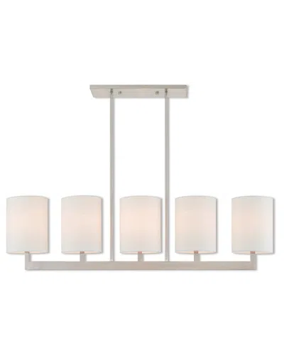 Livex Lighting Livex Hayworth 5 Light Bn Linear Chandelier In Silver