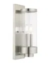 Livex Lighting Livex Hillcrest 2 Light Brushed Nickel Outdoor Wall Lantern