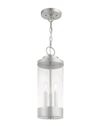 Livex Lighting Livex Hillcrest 3 Light Brushed Nickel Outdoor Pendant Lantern
