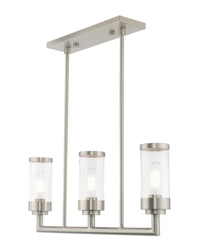 Livex Lighting Livex Hillcrest 3 Lt Brushed Nickel Linear Chandelier