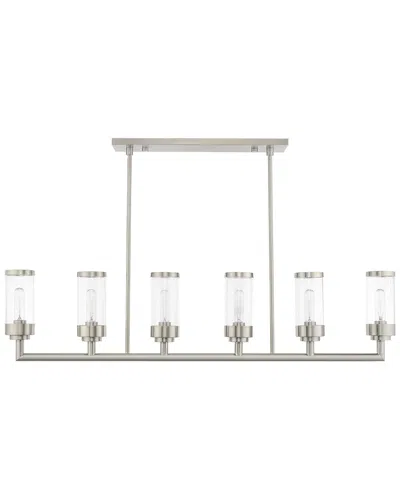 Livex Lighting Livex Hillcrest 6 Lt Brushed Nickel Linear Chandelier