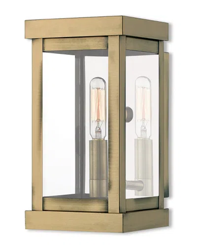 Livex Lighting Livex Hopewell 1 Light Ab Outdoor Wall Lantern In Metallic