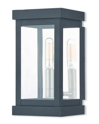 Livex Lighting Livex Hopewell 1 Light Bk Outdoor Wall Lantern In Gray