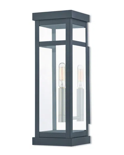 Livex Lighting Livex Hopewell 1 Light Bk Outdoor Wall Lantern In Gray
