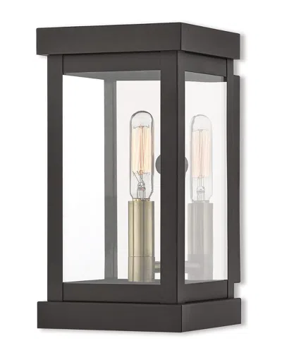 Livex Lighting Livex Hopewell 1 Light Bz Outdoor Wall Lantern In Black