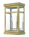 Livex Lighting Livex Hopewell 2 Light Ab Outdoor Wall Lantern In Gold
