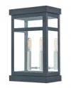Livex Lighting Livex Hopewell 2 Light Bk Outdoor Wall Lantern In Blue