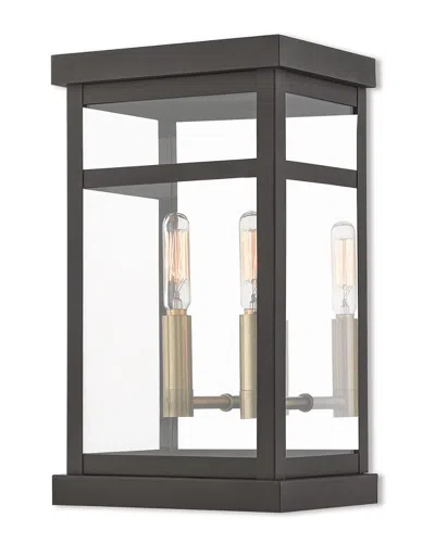 Livex Lighting Livex Hopewell 2 Light Bz Outdoor Wall Lantern In Black