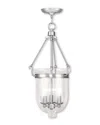 Livex Lighting Livex Jefferson 3-light Brushed Nickel Chain Lantern
