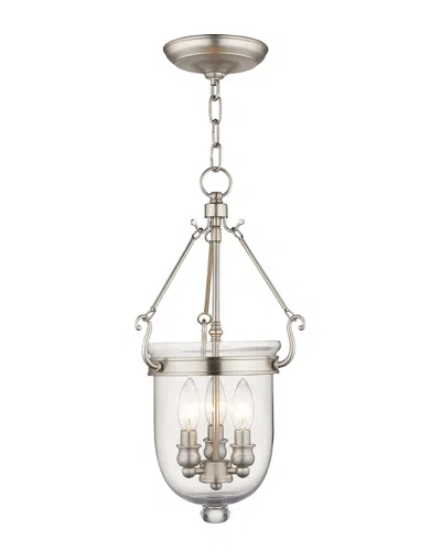 Livex Lighting Livex Jefferson 3-light Brushed Nickel Chain Lantern