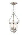 Livex Lighting Livex Jefferson 3-light Brushed Nickel Chain Lantern