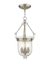 Livex Lighting Livex Jefferson 3-light Brushed Nickel Chain Lantern