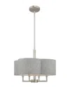 Livex Lighting Livex Kalmar 4 Lt Brushed Nickel Pendant Chandelier In Gray