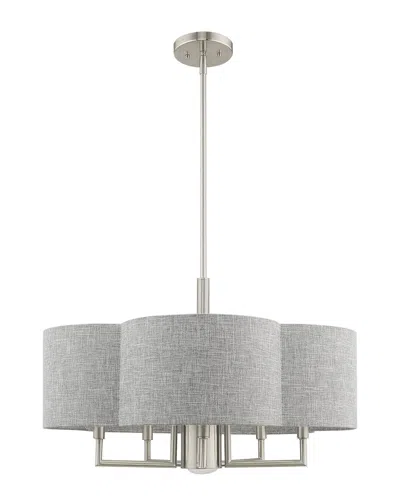 Livex Lighting Livex Kalmar 6 Lt Brushed Nickel Pendant Chandelier