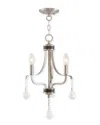 LIVEX LIGHTING LIVEX LAUREL 3-LIGHT BRUSHED NICKEL MINI CHANDELIER