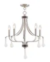 Livex Lighting Livex Laurel 5-light Brushed Nickel Chandelier In Neutral