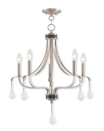 Livex Lighting Livex Laurel 5-light Brushed Nickel Chandelier In Neutral