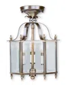 Livex Lighting Livex Livingston 3-light Ab Chain Hang/ceiling Mount In Multi