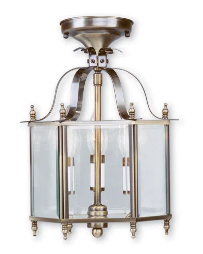 Livex Lighting Livex Livingston 3-light Ab Chain Hang/ceiling Mount In Multi