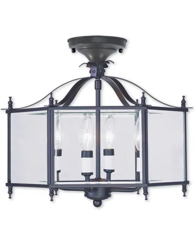 Livex Lighting Livex Livingston 4-light Bronze Chain Hang/ceiling Mount In Blue