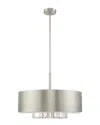 Livex Lighting Livex Madison 6 Lt Brushed Nickel Pendant Chandelier