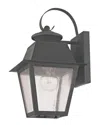 Livex Lighting Livex Mansfield 1-light Charcoal Outdoor Wall Lantern In Gray