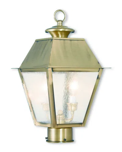 Livex Lighting Livex Mansfield 2-light Antique Brass Post-top Lantern