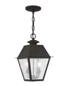 Livex Lighting Livex Mansfield 2-light Bronze Outdoor Chain Lantern In Black