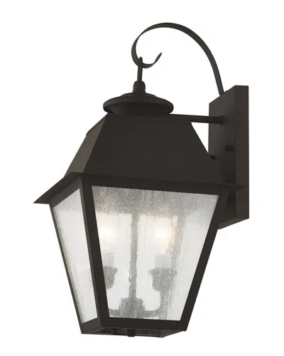 Livex Lighting Livex Mansfield 2-light Bronze Outdoor Wall Lantern In Black