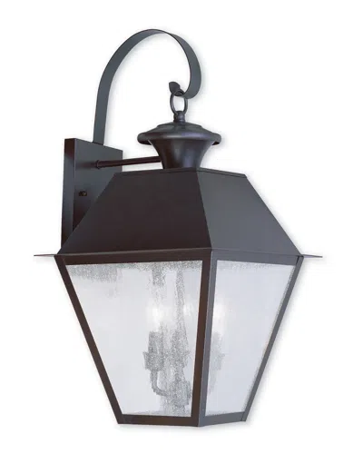 Livex Lighting Livex Mansfield 3-light Bronze Outdoor Wall Lantern In Black