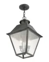 Livex Lighting Livex Mansfield 3-light Charcoal Outdoor Chain Lantern