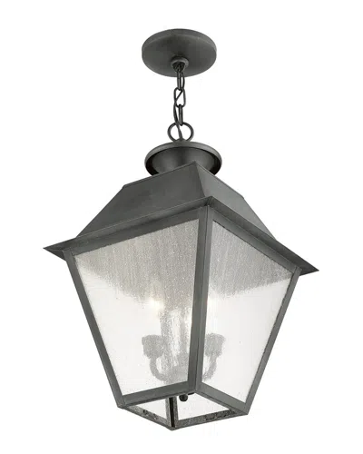 Livex Lighting Livex Mansfield 3-light Charcoal Outdoor Chain Lantern