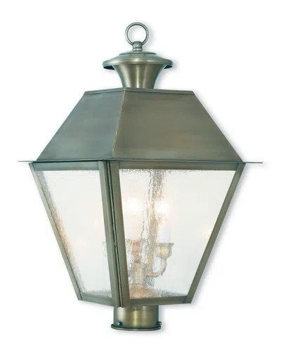 Livex Lighting Livex Mansfield 3-light Vintage Pewter Post-top Lantern