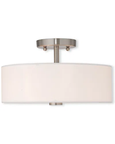 Livex Lighting Livex Meridian 2-light Brushed Nickel Ceiling Mount