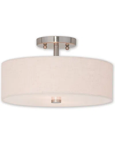 Livex Lighting Livex Meridian 2-light Brushed Nickel Ceiling Mount