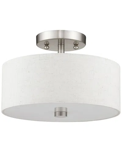 Livex Lighting Livex Meridian 2-light Brushed Nickel Ceiling Mount