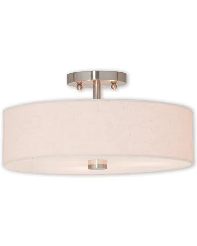 Livex Lighting Livex Meridian 3-light Brushed Nickel Ceiling Mount