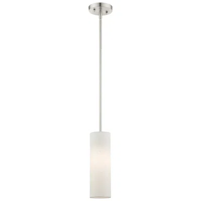 Livex Lighting Livex Meridian 4 3/4"w Brushed Nickel Cylinder Mini Pendant