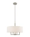 Livex Lighting Meridian 4 Lt Brushed Nickel Pendant Chandelier