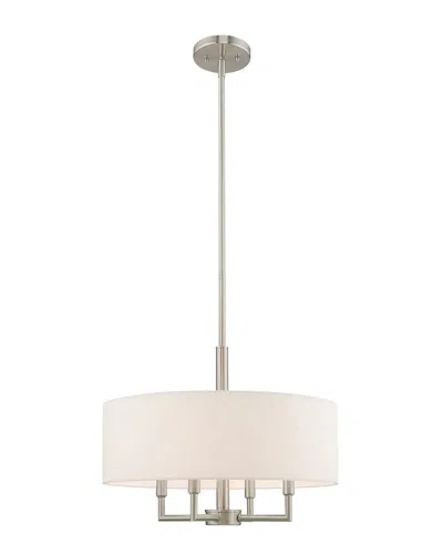 Livex Lighting Livex Chelsea 4 Lt Brushed Nickel Pendant Chandelier