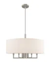 Livex Lighting Livex Meridian 6 Lt Brushed Nickel Pendant Chandelier