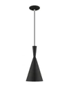 Livex Lighting Livex Metal Shade 1 Lt Black Mini Pendant In Black