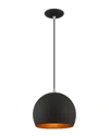 Livex Lighting Livex Metal Shade 1 Lt Black Mini Pendant