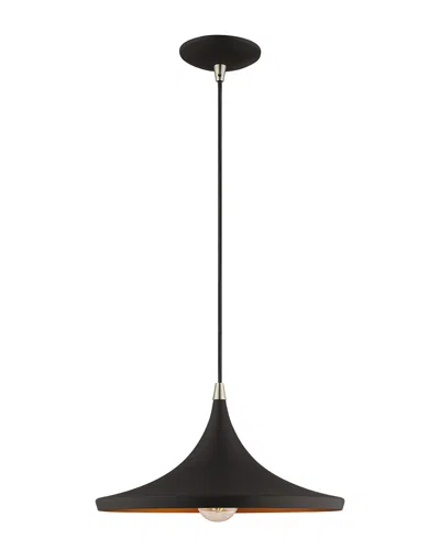 LIVEX LIGHTING LIVEX METAL SHADE 1 LT BLACK MINI PENDANT