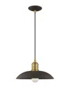 Livex Lighting Livex Metal Shade 1 Lt Bronze Mini Pendant In Black