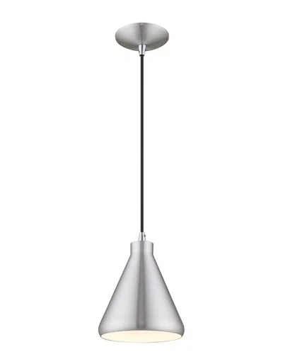 Livex Lighting Livex Metal Shade 1 Lt Brushed Aluminum Mini Pendant