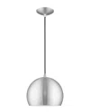 Livex Lighting Livex Metal Shade 1 Lt Brushed Aluminum Mini Pendant