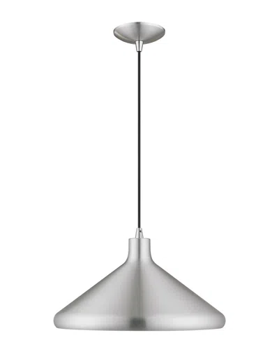 Livex Lighting Livex Metal Shade 1 Lt Brushed Aluminum Mini Pendant